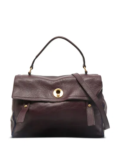 Pre-owned Saint Laurent Leather Flap-clasp Handbag In Red