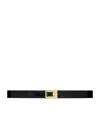 SAINT LAURENT LEATHER FLAT BUCKLE BELT