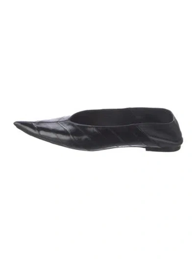 Pre-owned Saint Laurent Leather Flats In Black