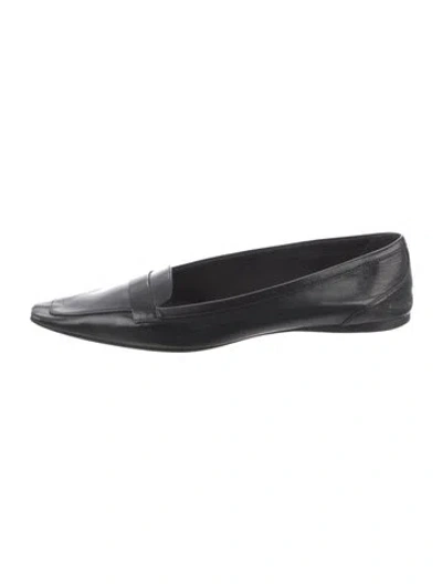 Pre-owned Saint Laurent Leather Flats In Black