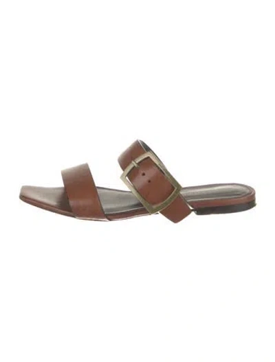 Pre-owned Saint Laurent Leather Flats In Brown