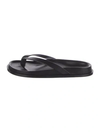 Pre-owned Saint Laurent Leather Flip Flops In Black