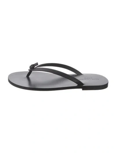 Pre-owned Saint Laurent Leather Flip Flops In Black
