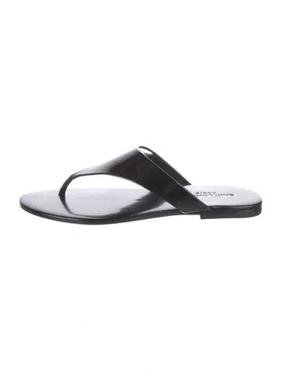 Pre-owned Saint Laurent Leather Flip Flops In Black