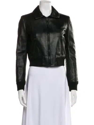 Pre-owned Saint Laurent Leather Fur Jacket In Green