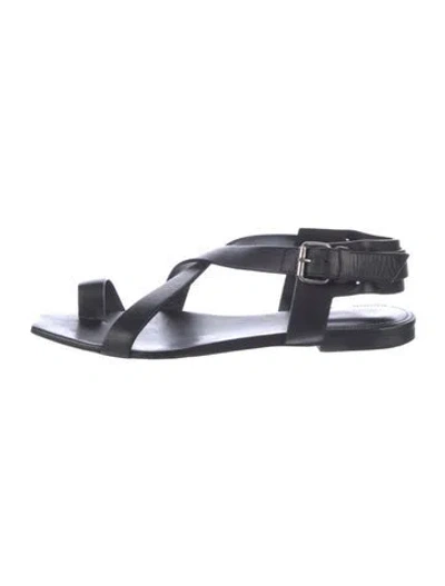 Pre-owned Saint Laurent Leather Gladiator Sandals In Black