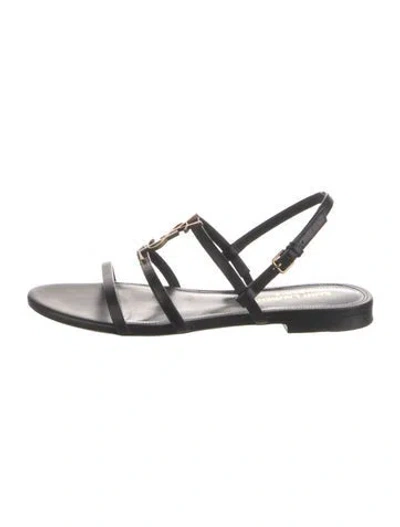 Pre-owned Saint Laurent Leather Gladiator Sandals In Black