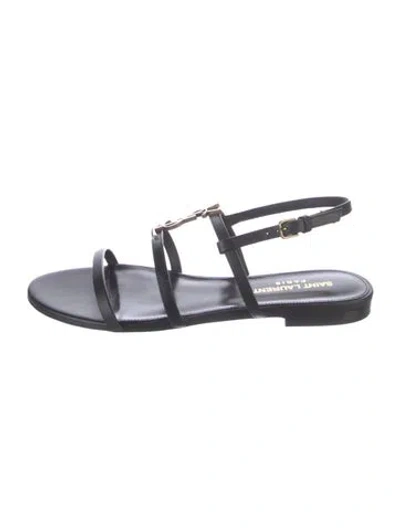 Pre-owned Saint Laurent Leather Gladiator Sandals In Black