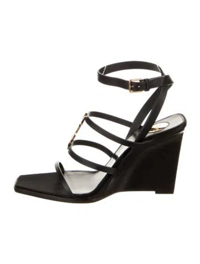 Pre-owned Saint Laurent Leather Gladiator Sandals In Black