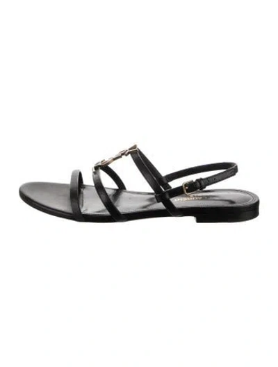 Pre-owned Saint Laurent Leather Gladiator Sandals In Black