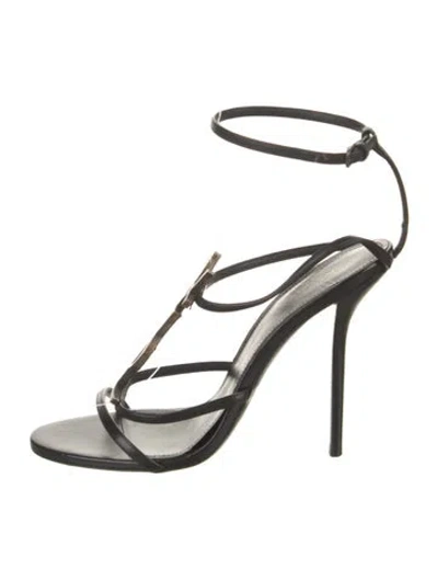 Pre-owned Saint Laurent Leather Gladiator Sandals In Black