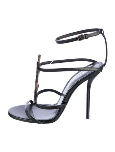 Pre-owned Saint Laurent Leather Gladiator Sandals In Blue