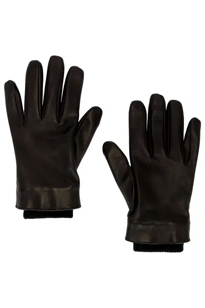 Saint Laurent Leather Gloves In Black