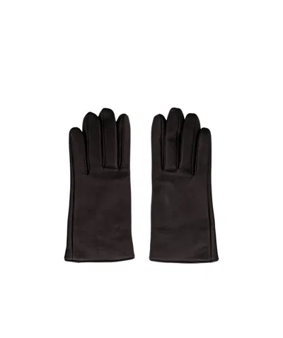 Saint Laurent Leather Gloves In Black