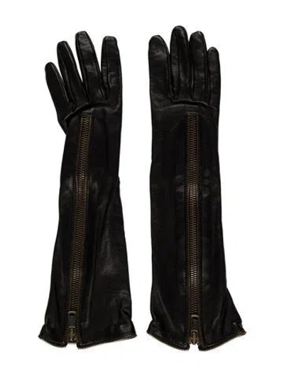 Pre-owned Saint Laurent Leather Gloves In Brown