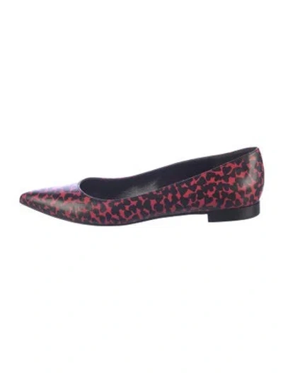 Pre-owned Saint Laurent Leather Graphic Print Ballet Flats In Blue