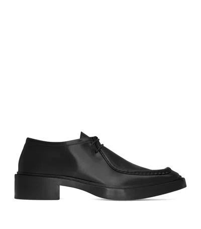 Saint Laurent Leather Harvey Derby Shoes In Black
