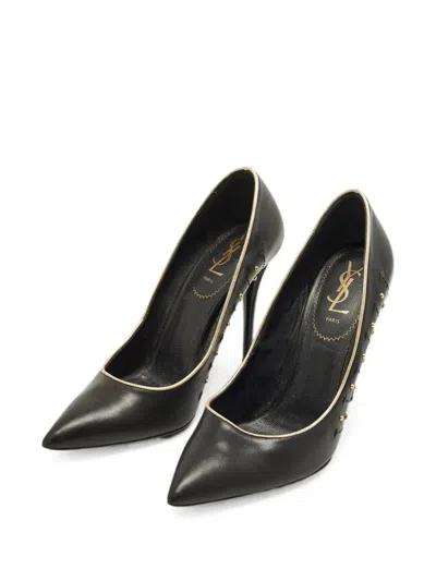 Pre-owned Saint Laurent Leather Heeled Pumps In Black