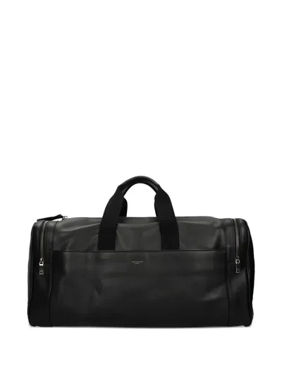 Saint Laurent Leather Holdall In Black