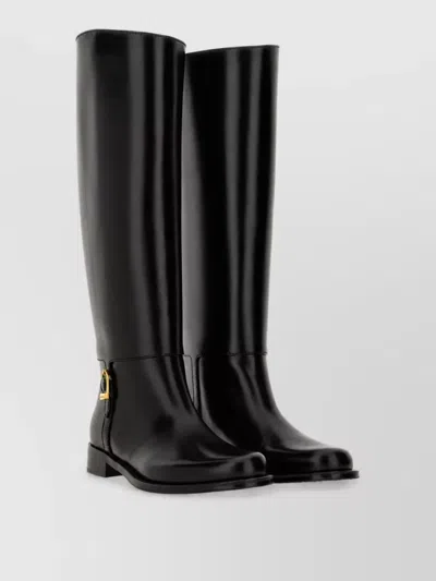 Saint Laurent Leather Horny Boots In Black