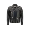Saint Laurent Black Biker Jacket With Zipped Pockets In Smooth Leather Man