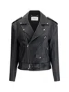 Saint Laurent Leather Jacket In Black