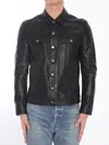 Saint Laurent Leather Jacket In Black