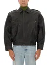 Saint Laurent Brown Jacket With Lived Effect And Front Welt Pockets In Leather Man In Black