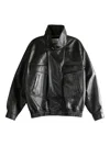 Saint Laurent Leather Jacket In Black