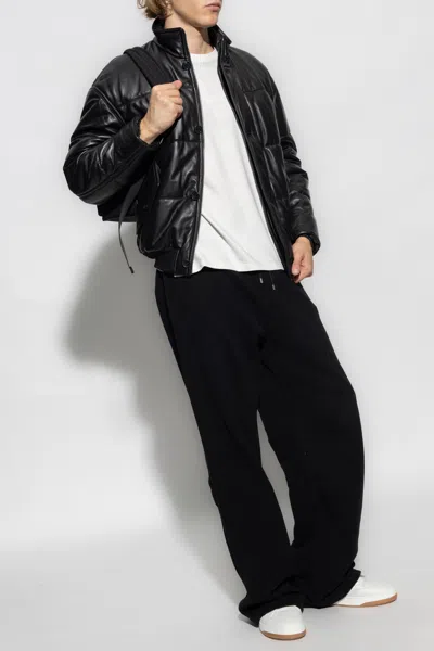 Saint Laurent Leather Jacket In Black