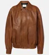 Saint Laurent Lederjacke In Braun
