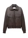 Saint Laurent Bomber Jacket In Bubbled Lambskin In Brown