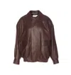 Saint Laurent Balloon Lambskin Leather Bomber Jacket In Brown