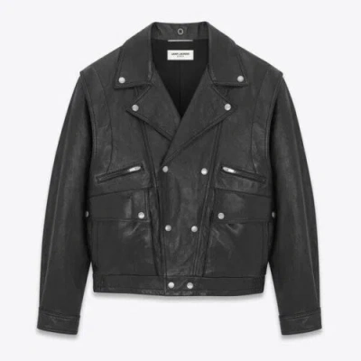 Pre-owned Saint Laurent Leather Jacket In All Sizes In Black
