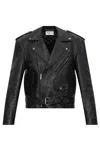 Saint Laurent Leather Jacket In Black