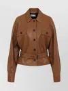 Saint Laurent Saharienne Brown Jacket With Pointed Collar And Adjustable And Removable Waist Belt In Leather Woman In Brown