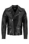 Saint Laurent Black Biker Jacket With Zipped Pockets In Smooth Leather Man