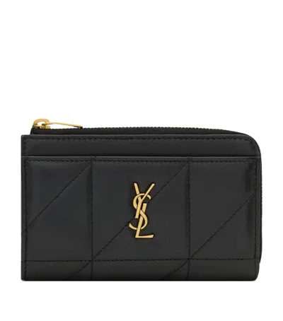 Saint Laurent Leather Jamie Card Case In Pattern