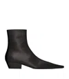 Saint Laurent Leather Jill Ankle Boots 30 In Black