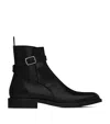 Saint Laurent Leather Jodhpur Ankle Boots In Black