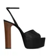 Saint Laurent Jodie Leather Ankle-strap Platform Sandals In Black
