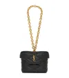 Saint Laurent Leather June Box Bag Charm Keyring In Black