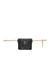 Saint Laurent Leather June Chain Belt Bag In Black