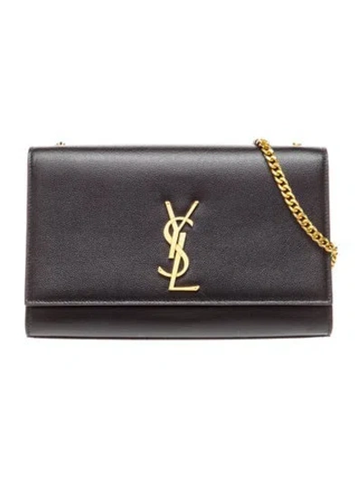 Pre-owned Saint Laurent Leather Kate Medium 2023 In Black