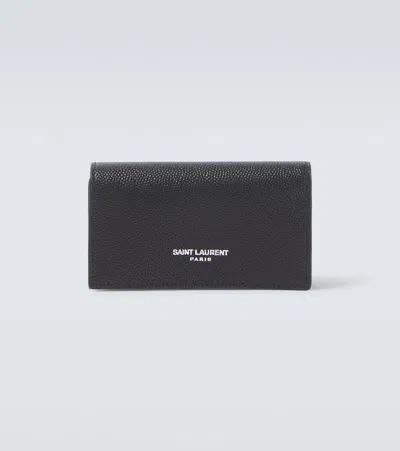 Saint Laurent Leather Key Case In Black