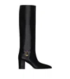 Saint Laurent Stivali Julia 70 In Pelle Nera Donna In Black