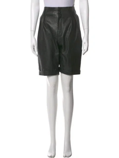 Pre-owned Saint Laurent Leather Knee-length Shorts In Black