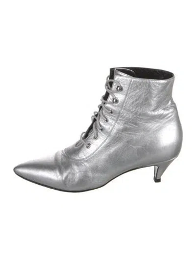 Pre-owned Saint Laurent Leather Lace-up Boots