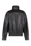 Saint Laurent Leather Lambskin Bomber In Black