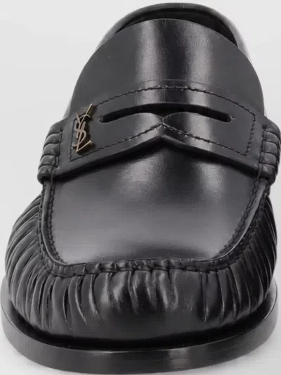 Saint Laurent Leather Laurent Mules In Black